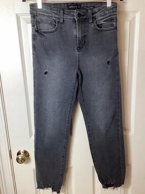 Kendall + Kylie The Icon High Rise Straight Charcoal Distressed Jeans - 5/27